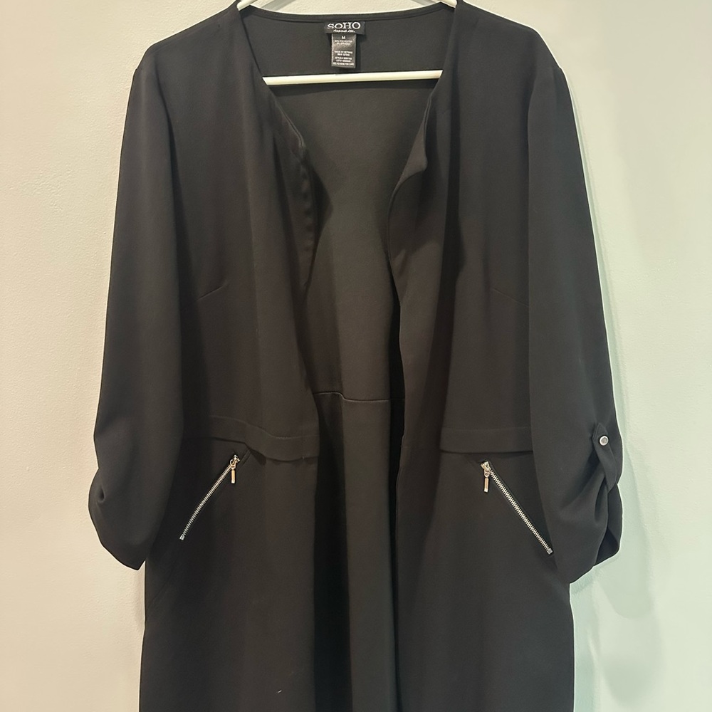 Soho Black Trench Coat Modern Minimalist Design